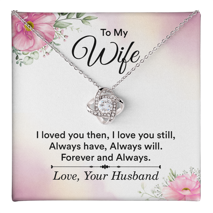 Gift for Wife Necklace and Greeting Card- Birthdays -Anniversaries-I Love You