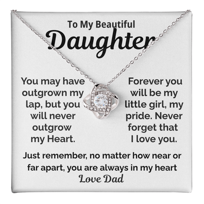 Beautiful Daughter Love Knot Necklace Gift-Love Dad