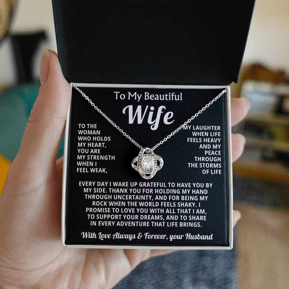 To My Beautiful Wife Necklace from Husband-Gift for Anniversary, Birthday, Special Occasions