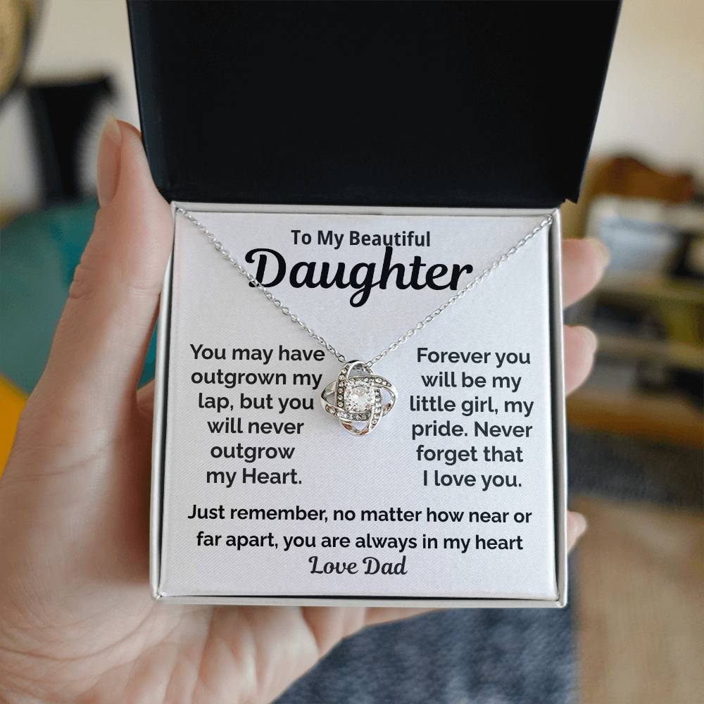 Daughter Necklace from Dad, Heartfelt Message Gift for Daughter