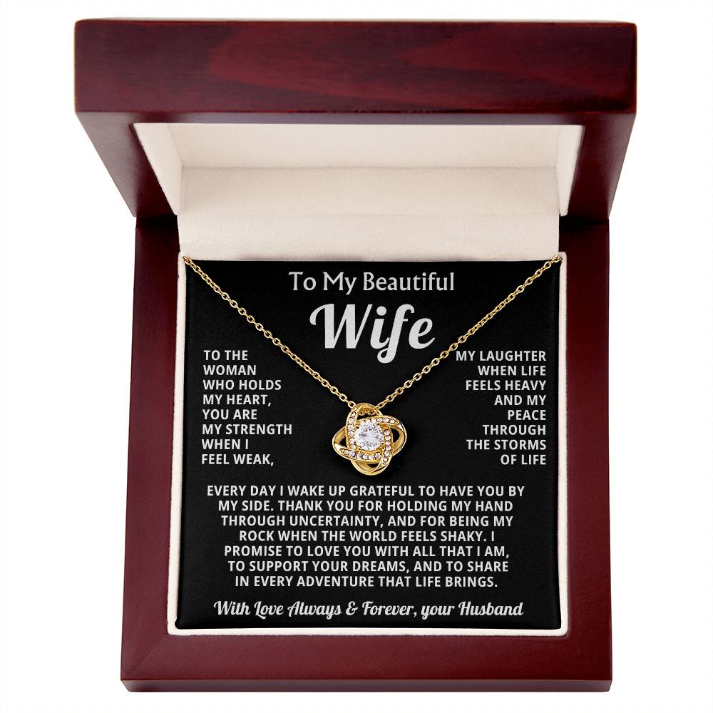 To My Beautiful Wife Necklace from Husband-Gift for Anniversary, Birthday, Special Occasions