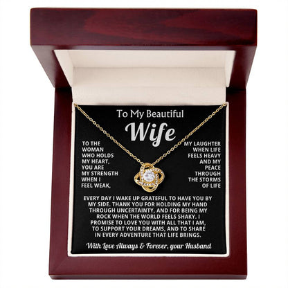 To My Beautiful Wife Necklace from Husband-Gift for Anniversary, Birthday, Special Occasions