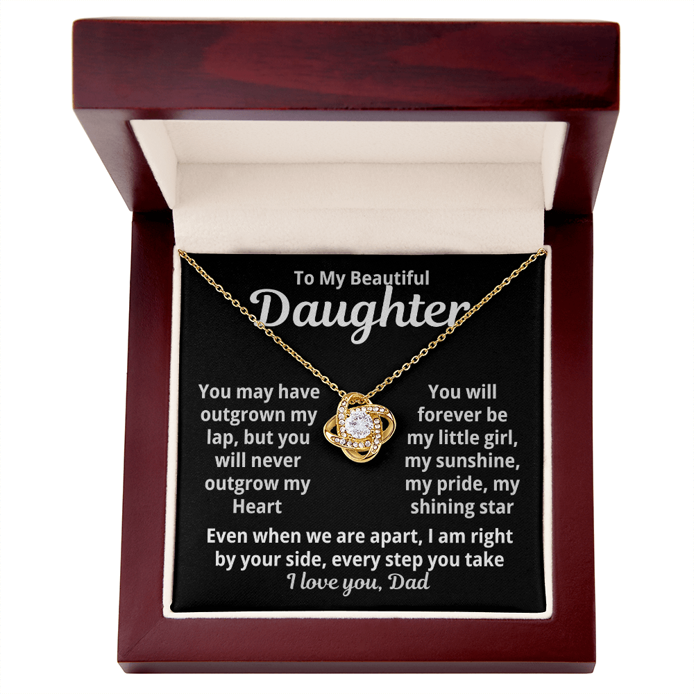 To My Beautiful Daughter Love Knot Necklace Gift from Dad