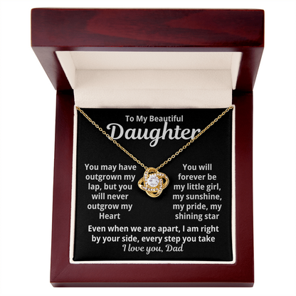 To My Beautiful Daughter Love Knot Necklace Gift from Dad