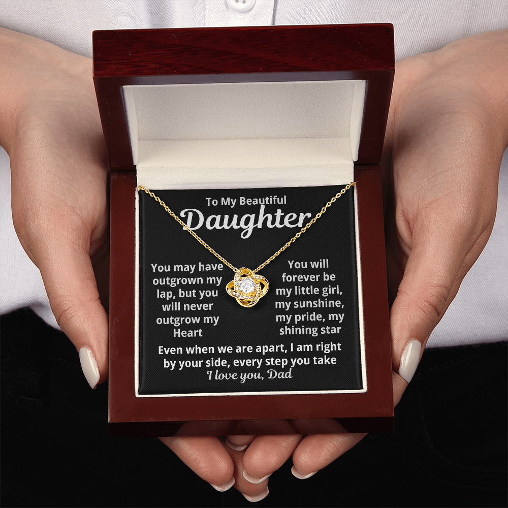 To My Beautiful Daughter Love Knot Necklace Gift from Dad