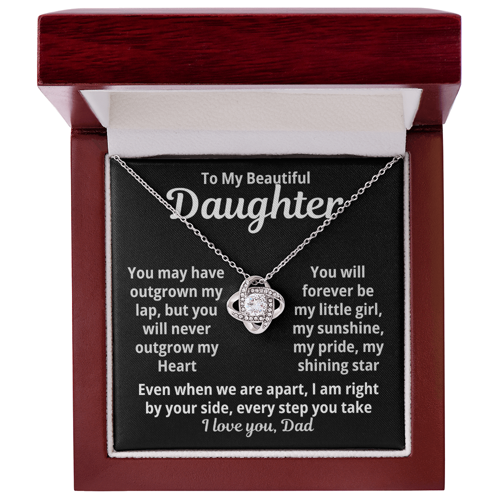 To My Beautiful Daughter Love Knot Necklace Gift from Dad