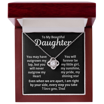 To My Beautiful Daughter Love Knot Necklace Gift from Dad
