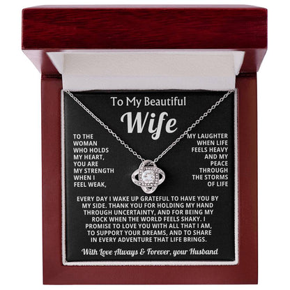 To My Beautiful Wife Necklace from Husband-Gift for Anniversary, Birthday, Special Occasions