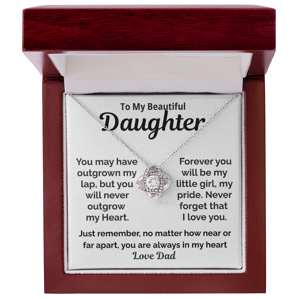 Beautiful Daughter Love Knot Necklace Gift-Love Dad