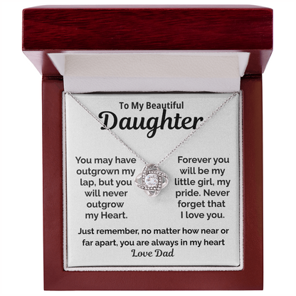 Beautiful Daughter Love Knot Necklace Gift-Love Dad