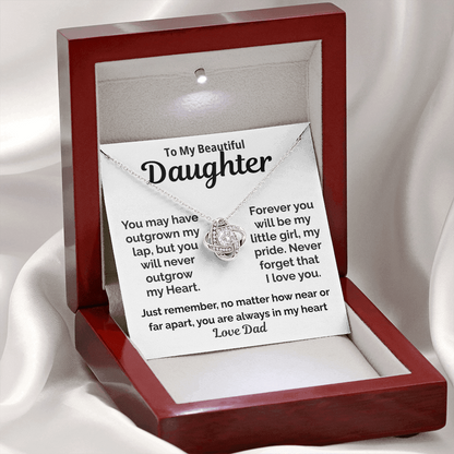 Beautiful Daughter Love Knot Necklace Gift-Love Dad