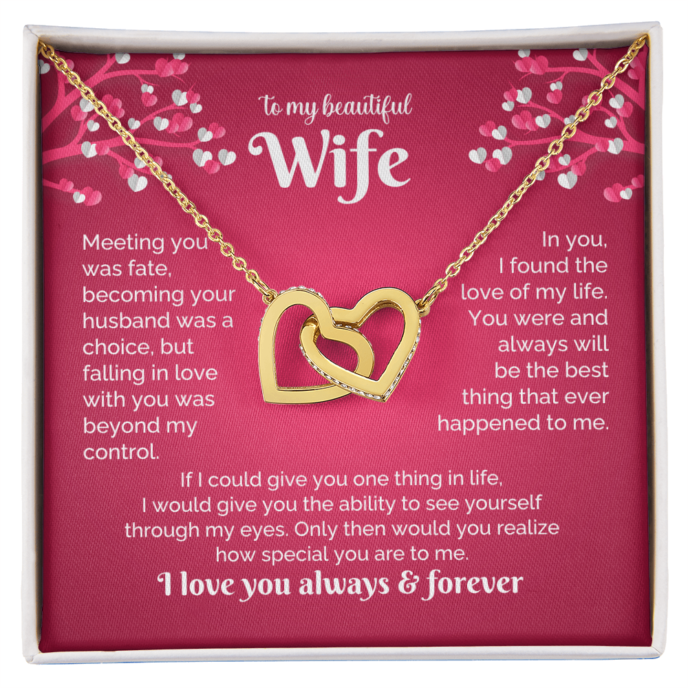 Beautiful Wife Inter locking Hearts Neckalce