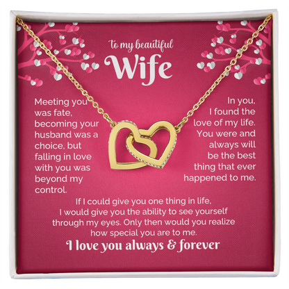 Beautiful Wife Inter locking Hearts Neckalce