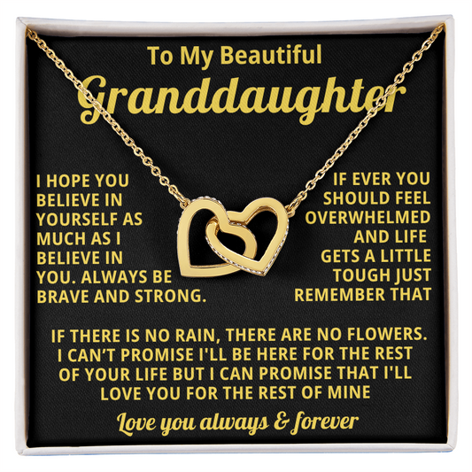 Gift for Granddaughter Linked Heart Necklace with Heartfelt Message Card