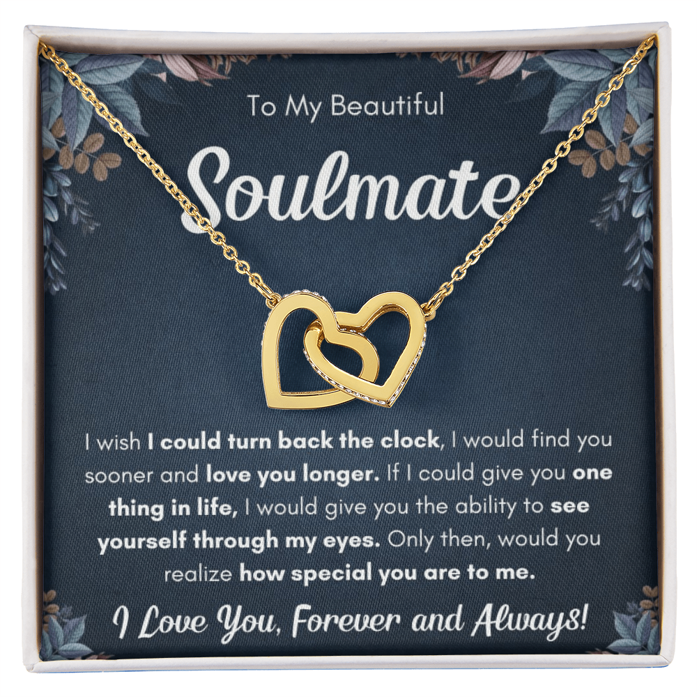 Gift for Soulmate-Wife or Partner-Birthdays- Anniversary-s\pecial occasion- Interlocking Hearts Necklace