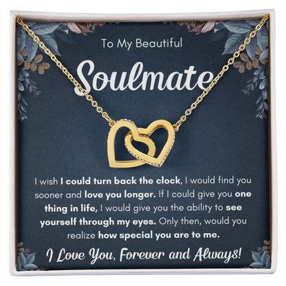 Gift for Soulmate-Wife or Partner-Birthdays- Anniversary-s\pecial occasion- Interlocking Hearts Necklace