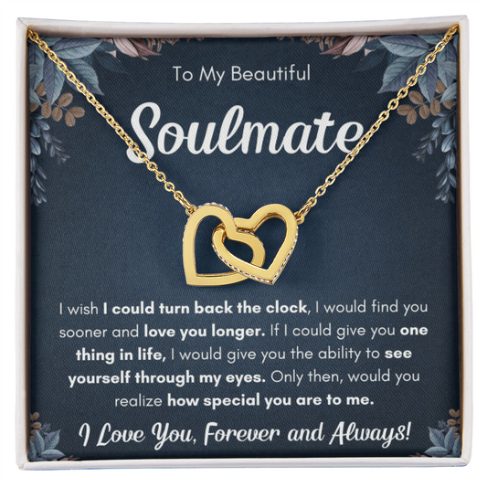 Gift for Soulmate-Wife or Partner-Birthdays- Anniversary-s\pecial occasion- Interlocking Hearts Necklace