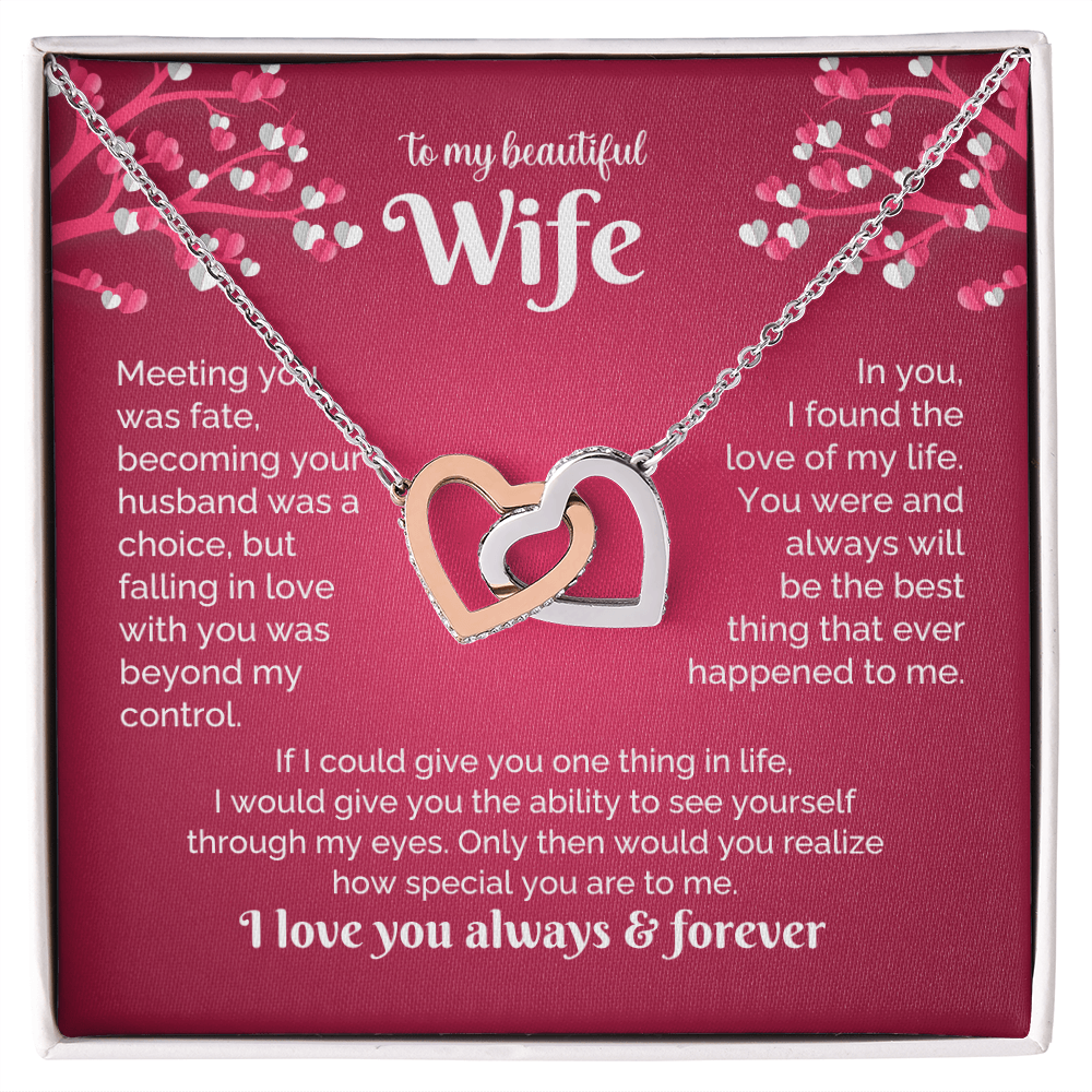 Beautiful Wife Inter locking Hearts Neckalce