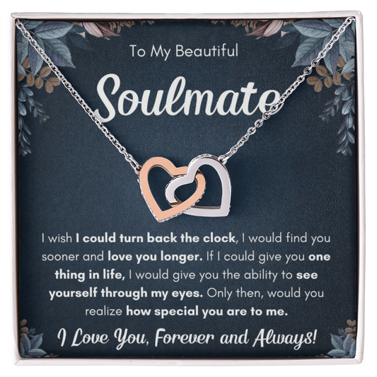 Gift for Soulmate-Wife or Partner-Birthdays- Anniversary-s\pecial occasion- Interlocking Hearts Necklace