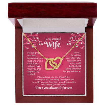Beautiful Wife Inter locking Hearts Neckalce