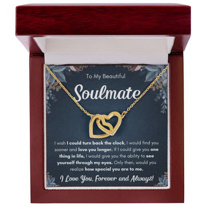 Gift for Soulmate-Wife or Partner-Birthdays- Anniversary-s\pecial occasion- Interlocking Hearts Necklace