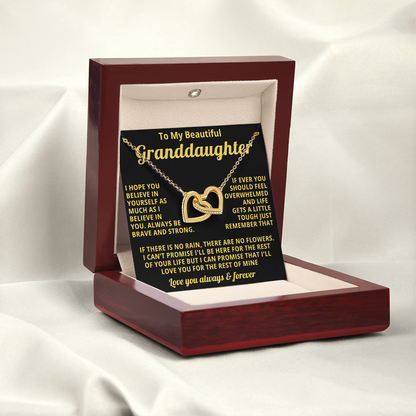 Gift for Granddaughter Linked Heart Necklace with Heartfelt Message Card
