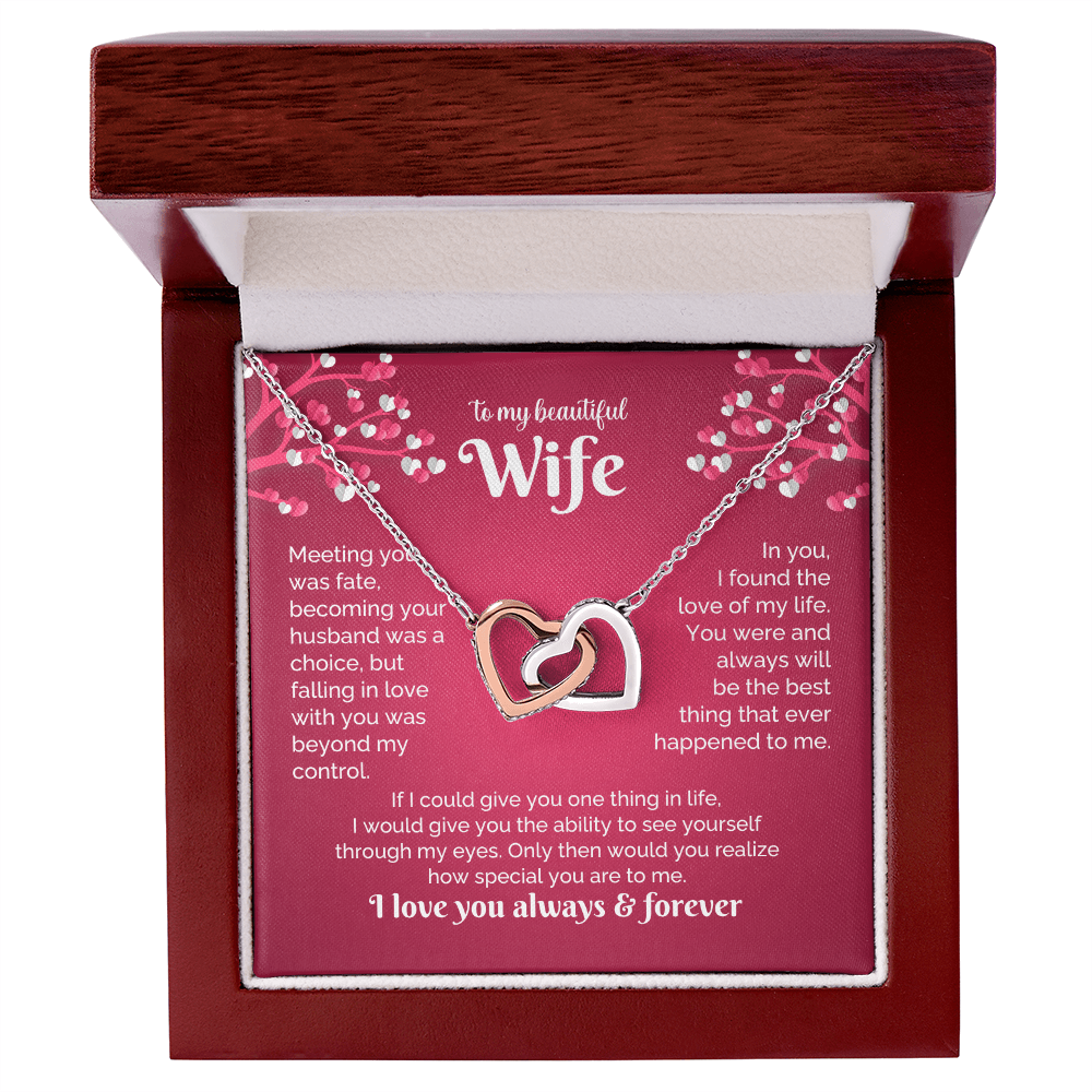 Beautiful Wife Inter locking Hearts Neckalce