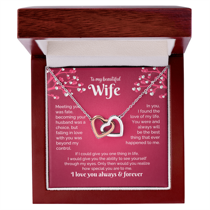 Beautiful Wife Inter locking Hearts Neckalce