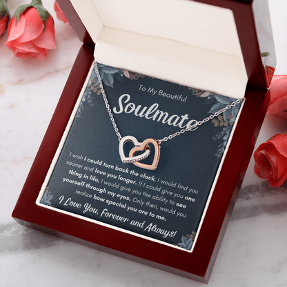 Gift for Soulmate-Wife or Partner-Birthdays- Anniversary-s\pecial occasion- Interlocking Hearts Necklace
