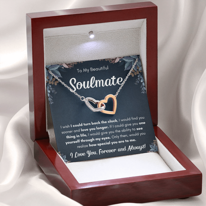 Gift for Soulmate-Wife or Partner-Birthdays- Anniversary-s\pecial occasion- Interlocking Hearts Necklace