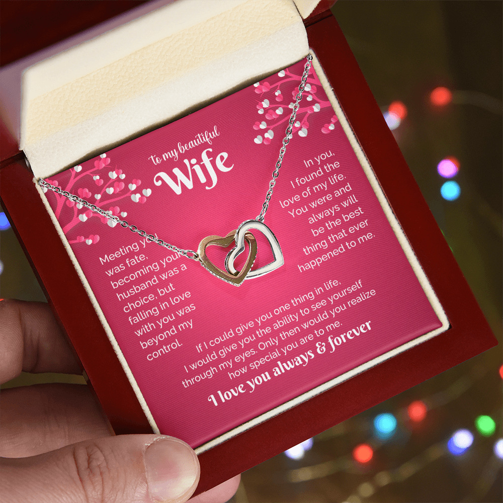 Beautiful Wife Inter locking Hearts Neckalce