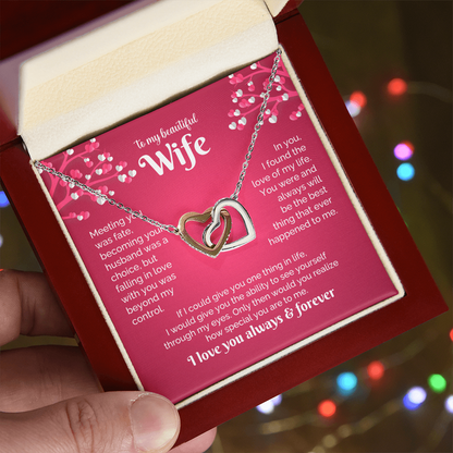 Beautiful Wife Inter locking Hearts Neckalce