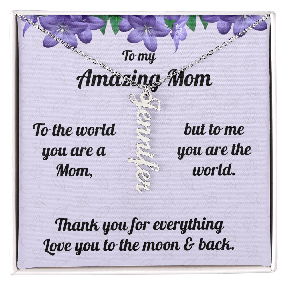 Personalized Name Necklace for Mom- Thank you for everything