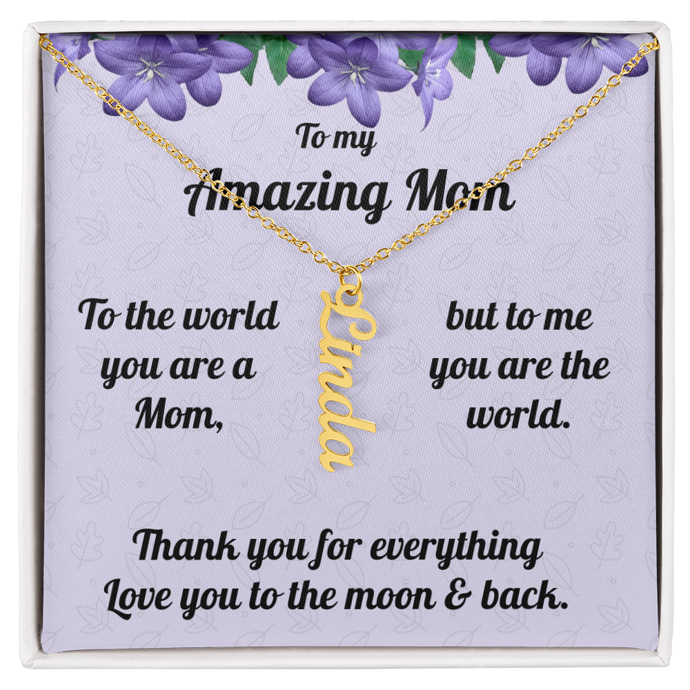 Personalized Name Necklace for Mom- Thank you for everything