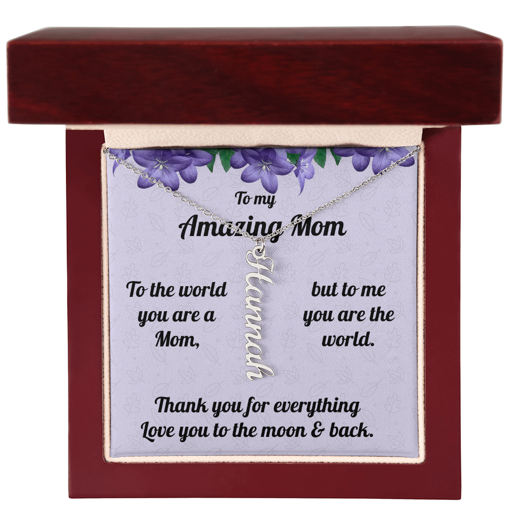Personalized Name Necklace for Mom- Thank you for everything