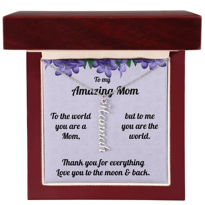 Personalized Name Necklace for Mom- Thank you for everything