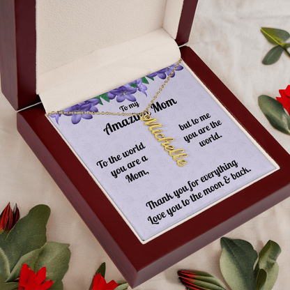 Personalized Name Necklace for Mom- Thank you for everything