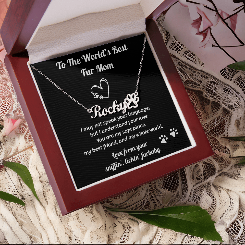 World's Best Fur Mom- Personalized Name Necklace