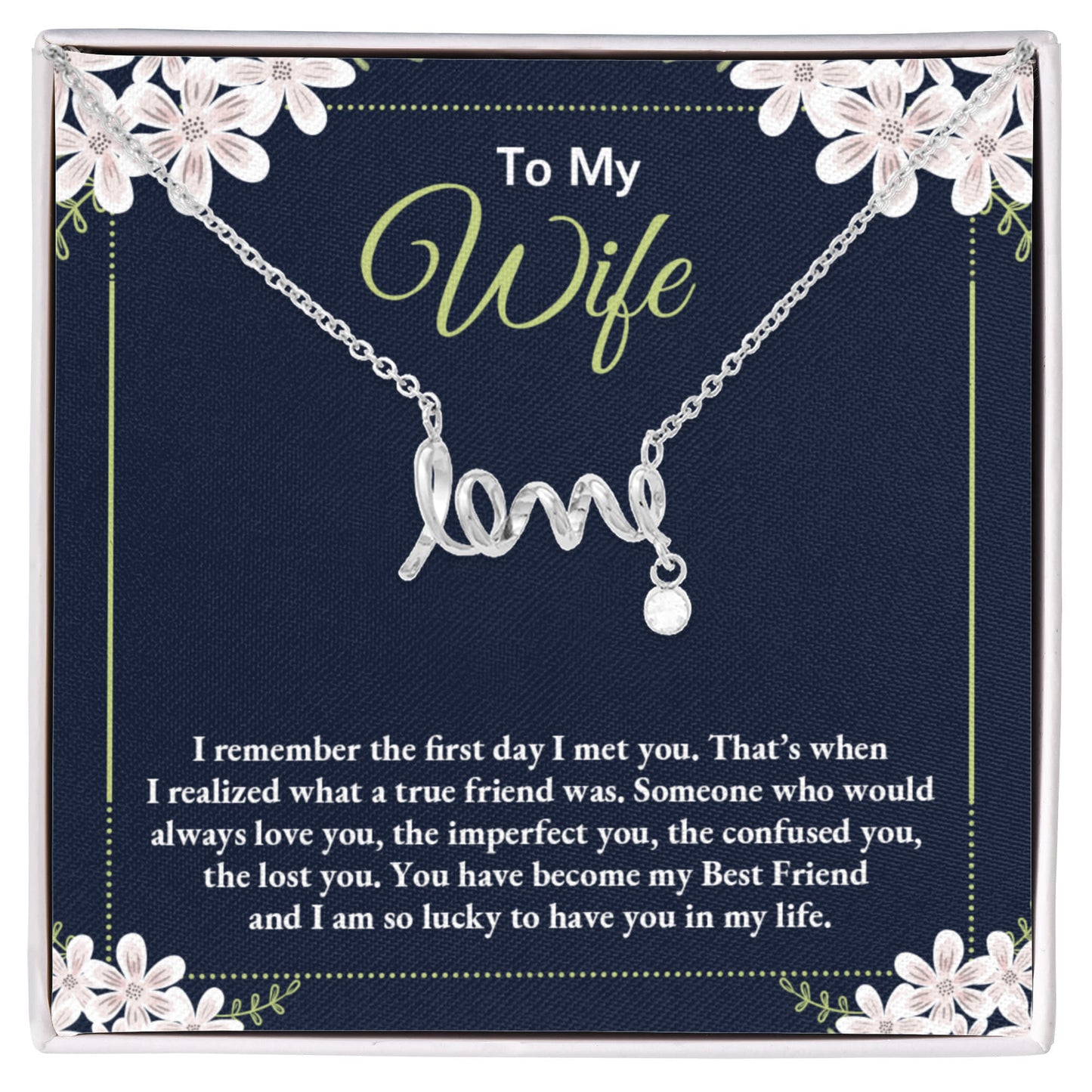 Gift for Wife- Love Scripted Necklace