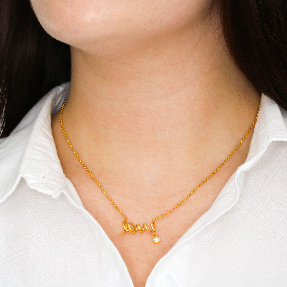 Gift for Wife- Love Scripted Necklace