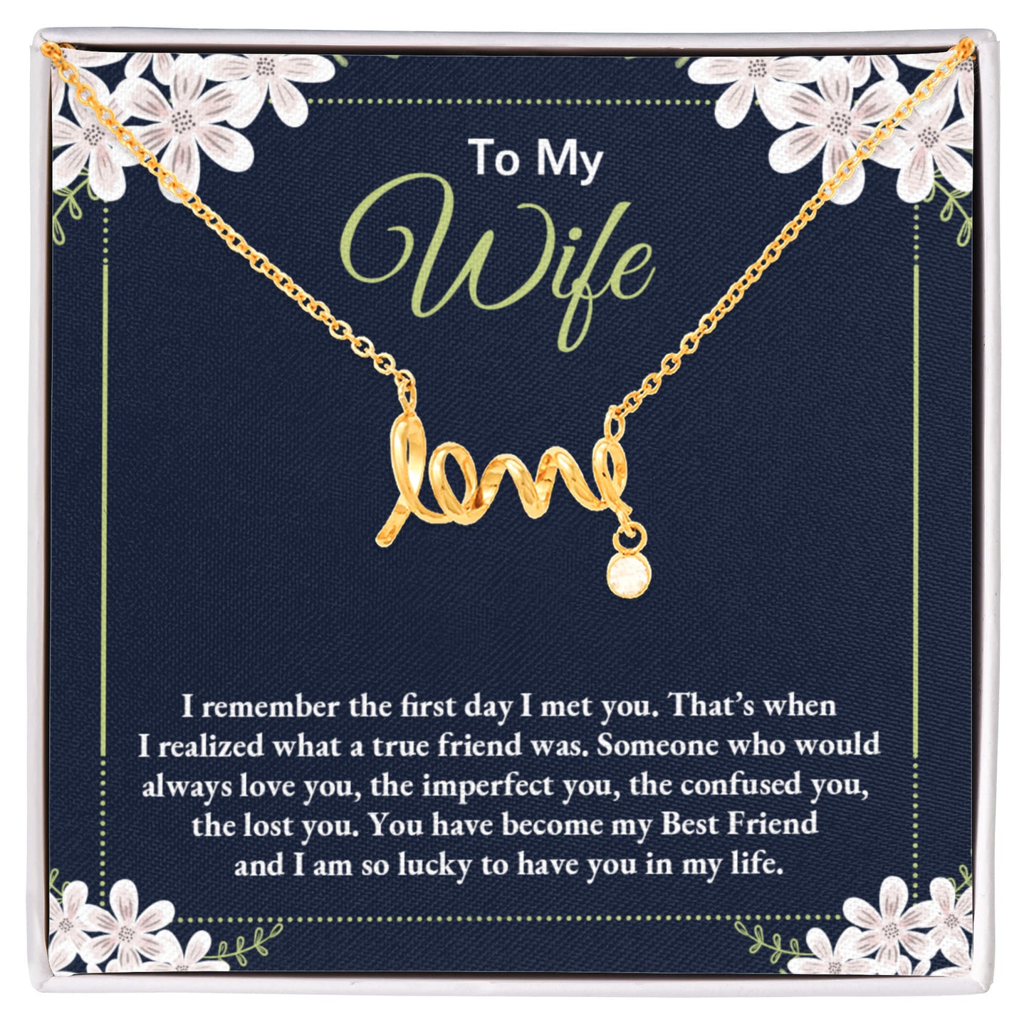 Gift for Wife- Love Scripted Necklace