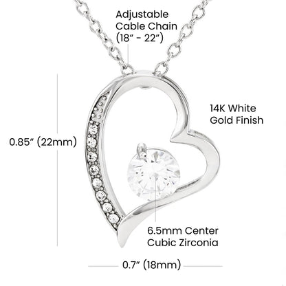 Mom Forever Love Heart Necklace- Thank you for Everything