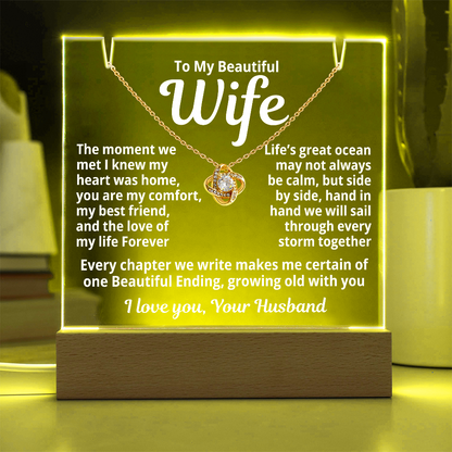 My Beautiful Wife - Sparkling Love Knot Necklace.
