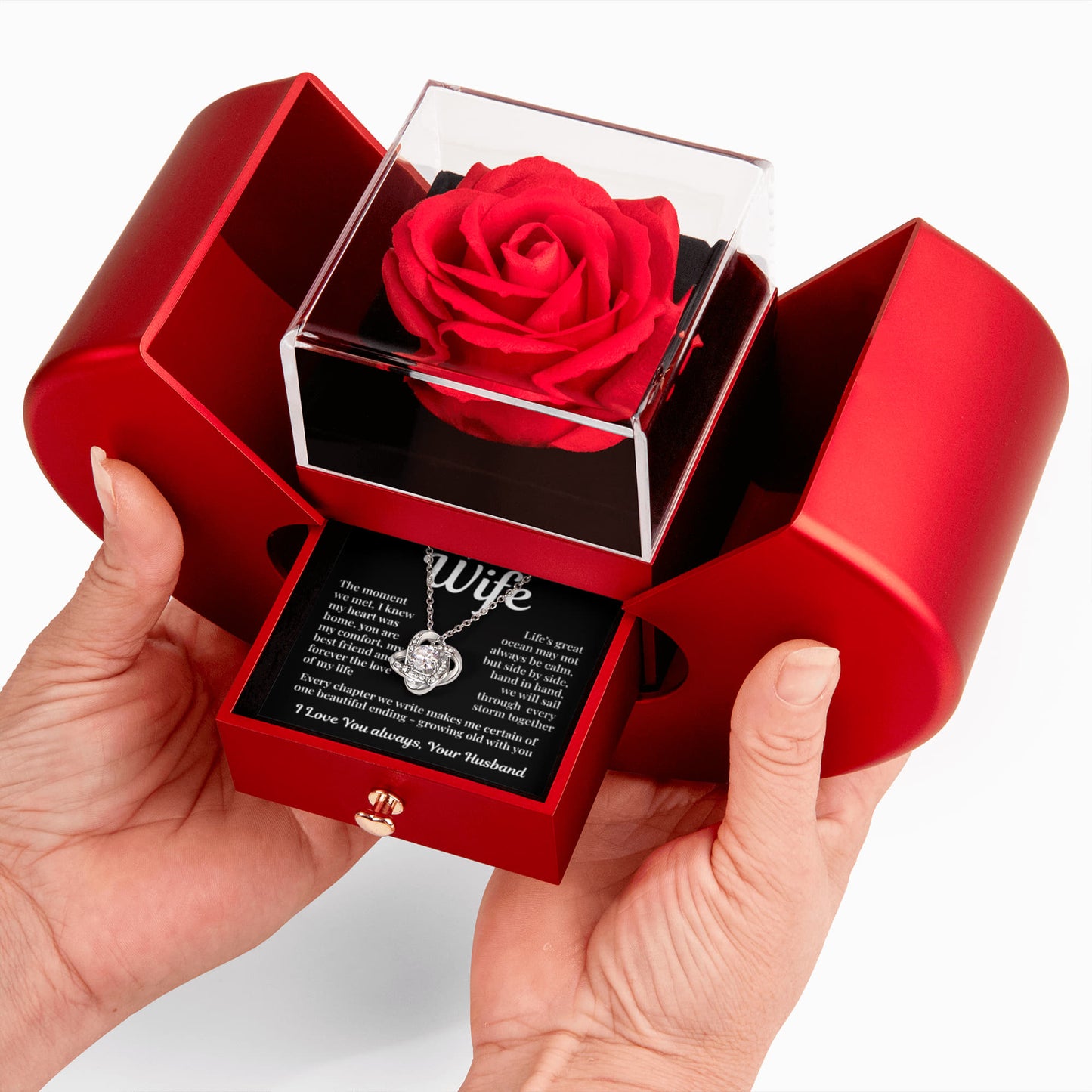 To My Beautiful Wife-Sail through the Storm Together- Forever Rose Heart Box- Valentine
