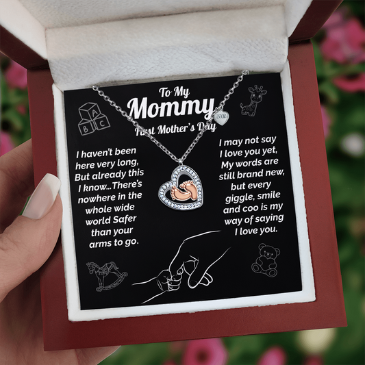 First Mother's Day Baby Feet Necklace
