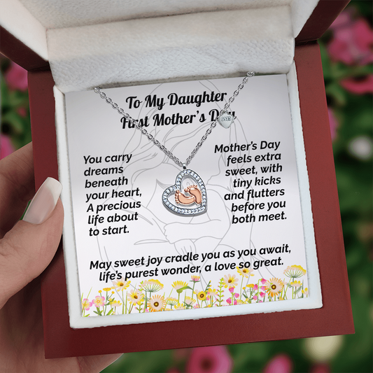 Daughter's First Mother's Day Gift - Baby Feet Neckalce