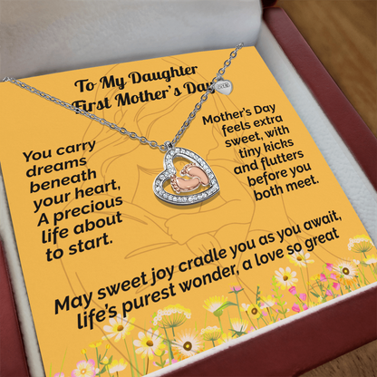 Daughter first Mother's Day-Baby Feet Neckalce