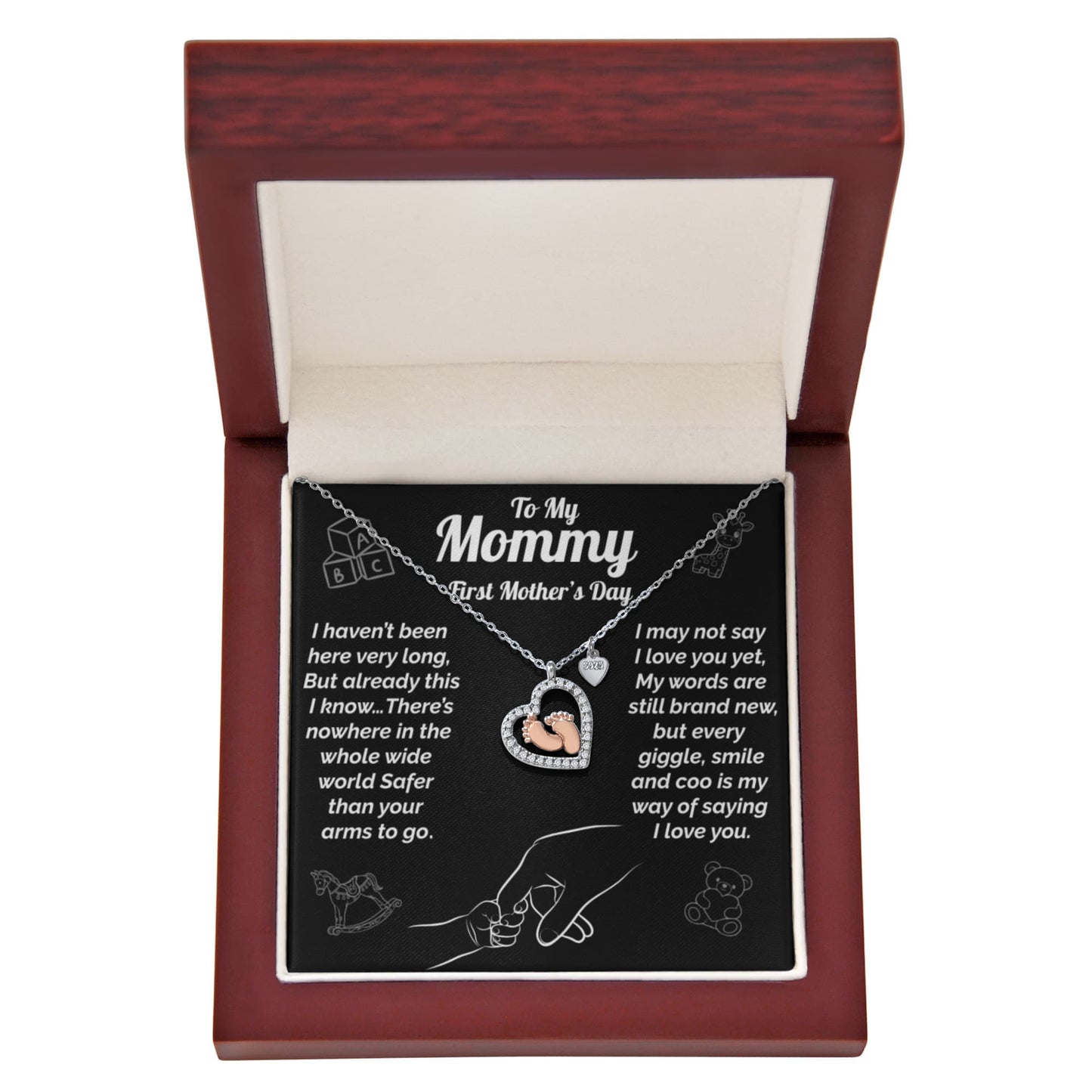 First Mother's Day Baby Feet Necklace