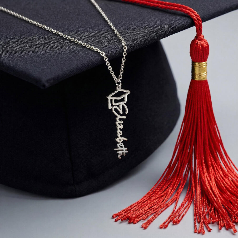 Graduation Gift-Silver Personalized Name Necklace for Daughter from Mom