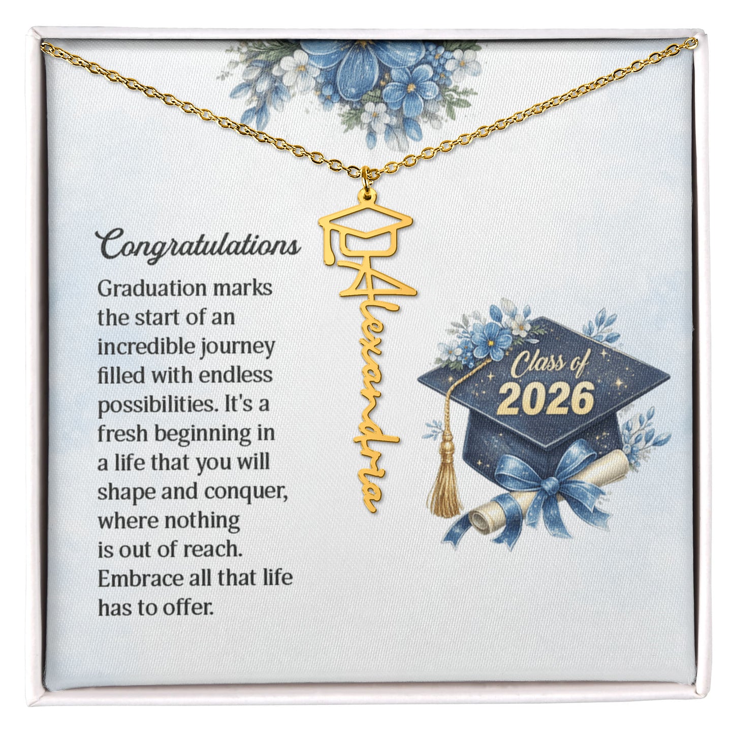 Graduation personalized Name Necklace